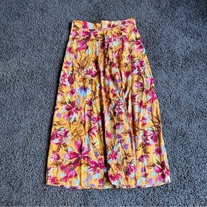 H&M floral midi skirt with slit